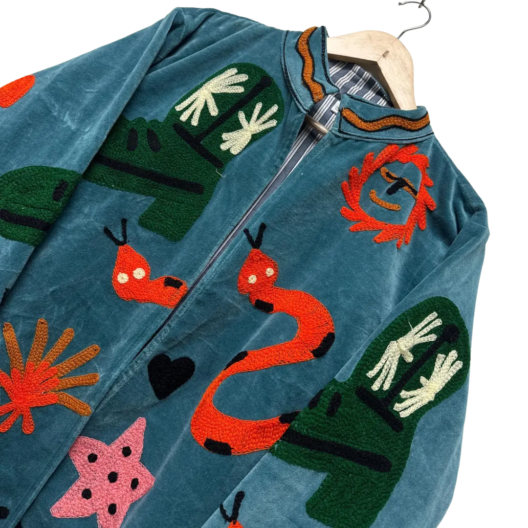Western Embroidered Velvet Jacket