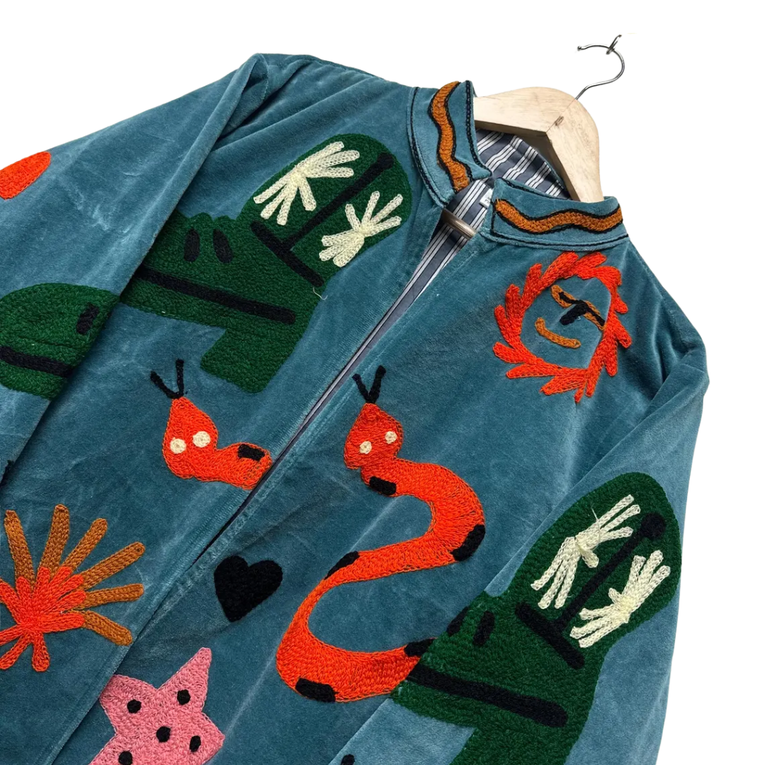Western Embroidered Velvet Jacket