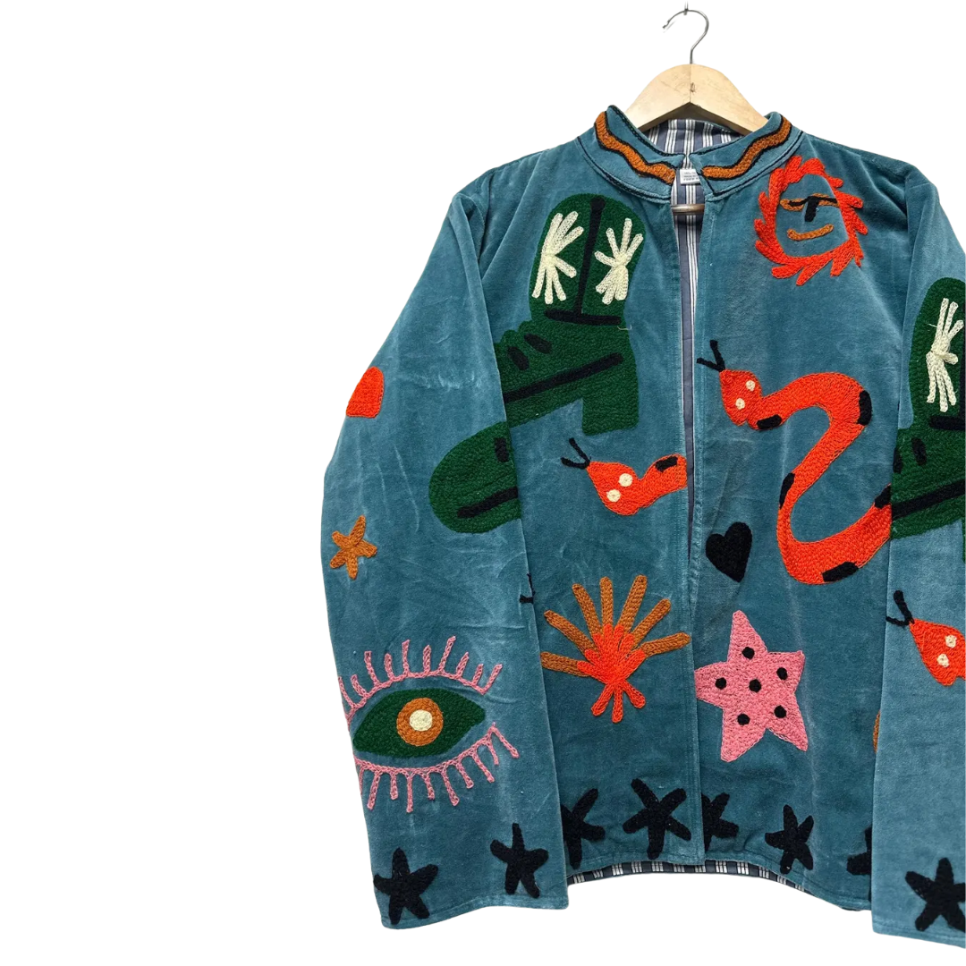 Western Embroidered Velvet Jacket