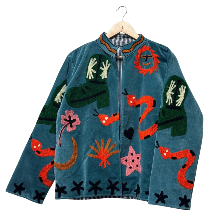 Western Embroidered Velvet Jacket