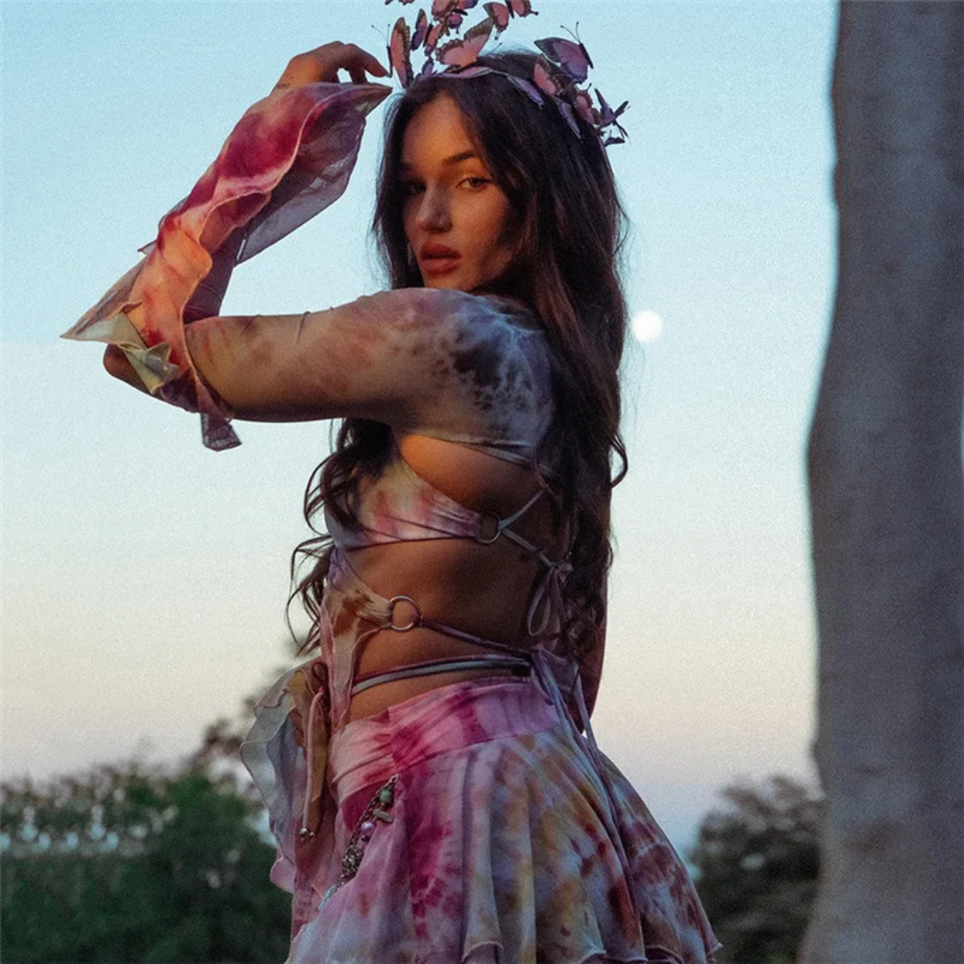 Butterfly Tie Dye Three Piece Set - Festigal