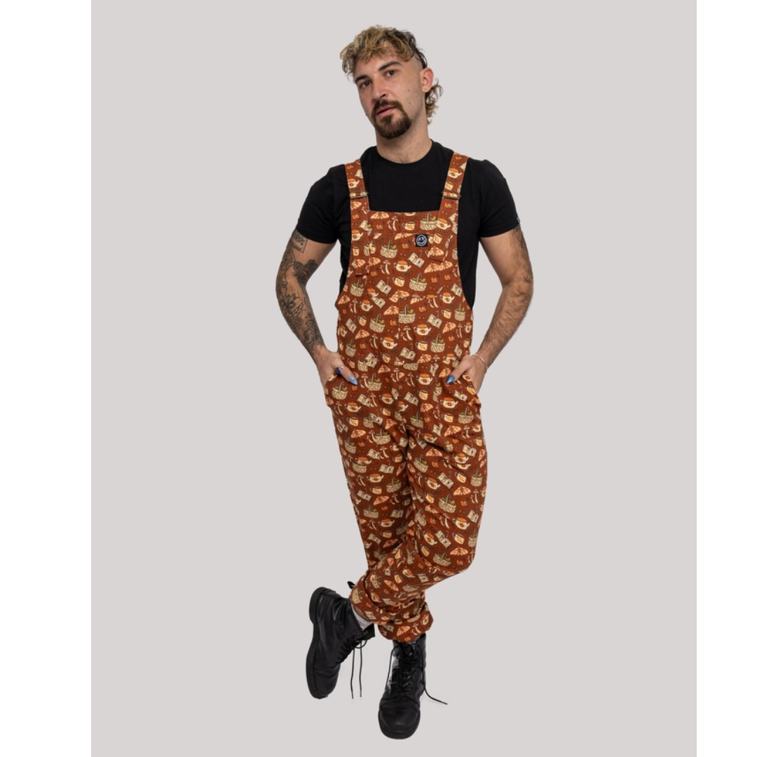 Mushroom Tea Party Stretch Dungarees