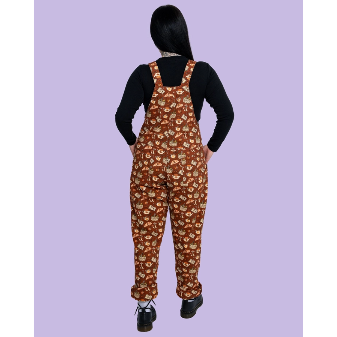 Mushroom Tea Party Stretch Dungarees