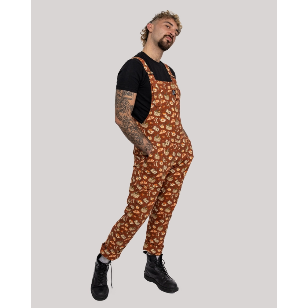 Mushroom Tea Party Stretch Dungarees