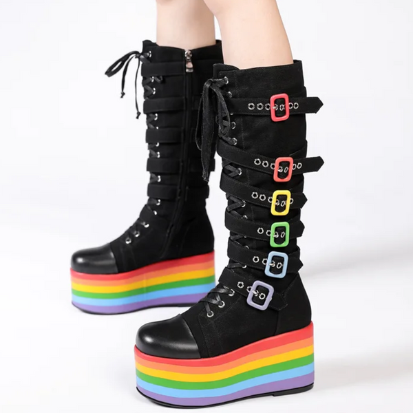 Rainbow Platform Boots - Festigal