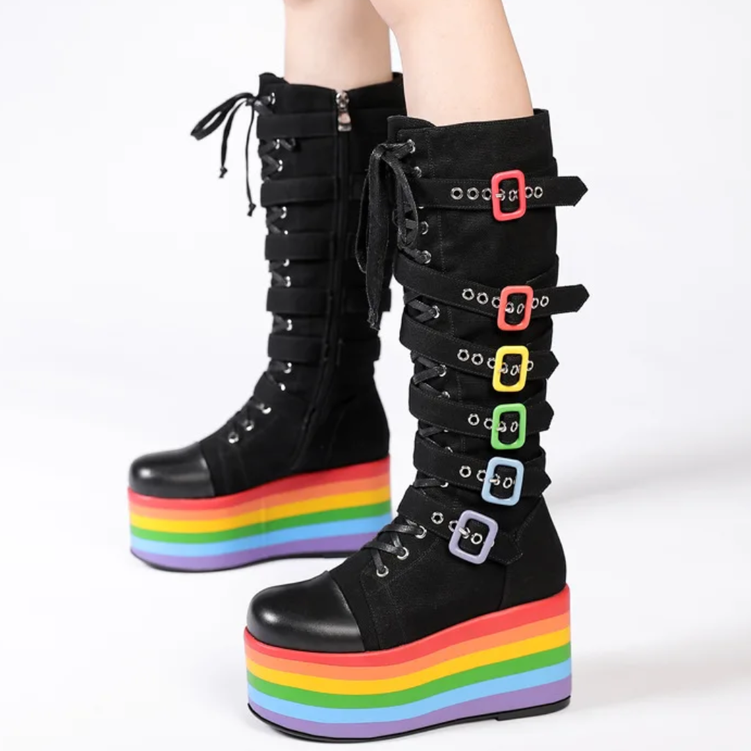 Rainbow platform shoes discount