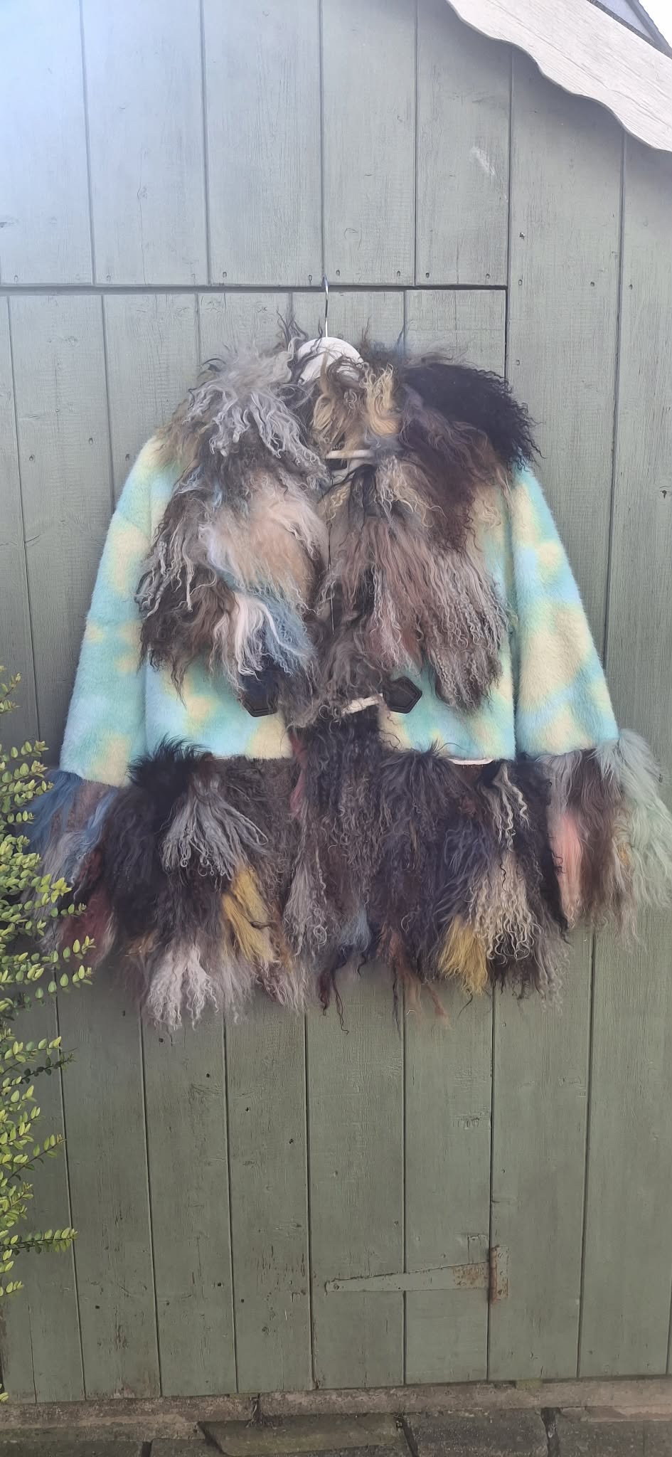 Multicoloured Patchwork Faux Fur Trim Jacket