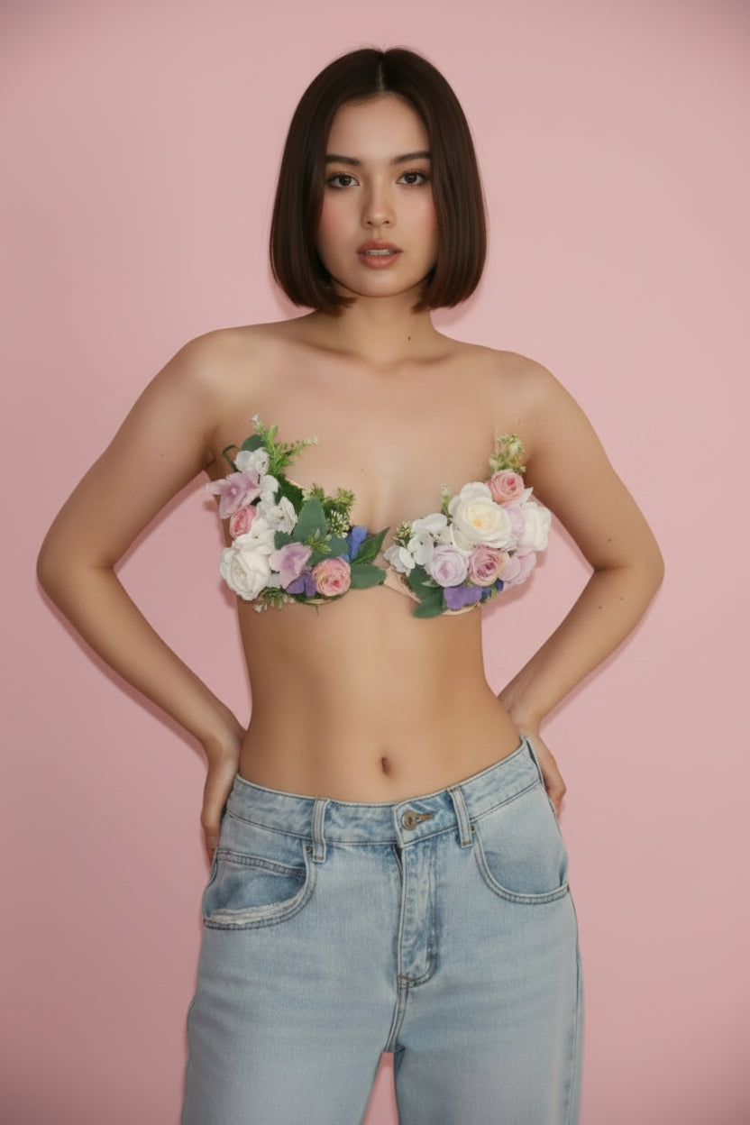 3D Floral Bra