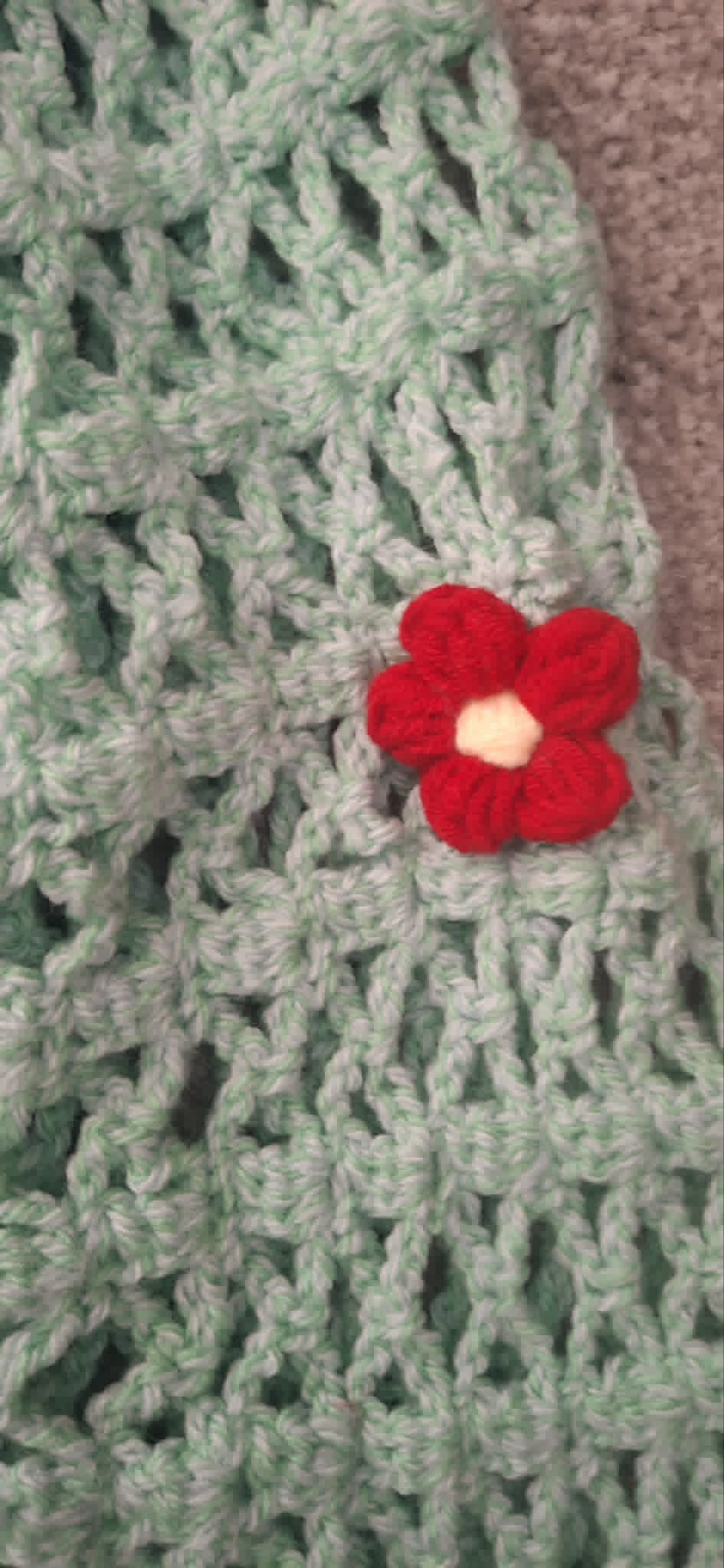 Handmade Crochet Sunflower & Cherry Cardigan 🌻🍒