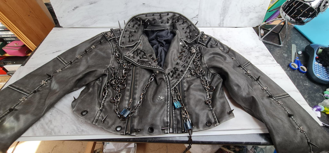 Faux Leather Spiked Jacket - Festigal