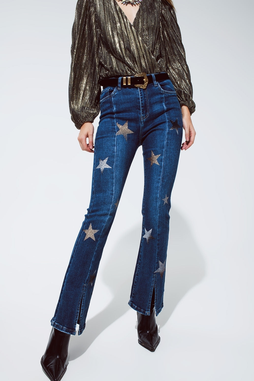 Star Flared Denim Jeans - Festigal