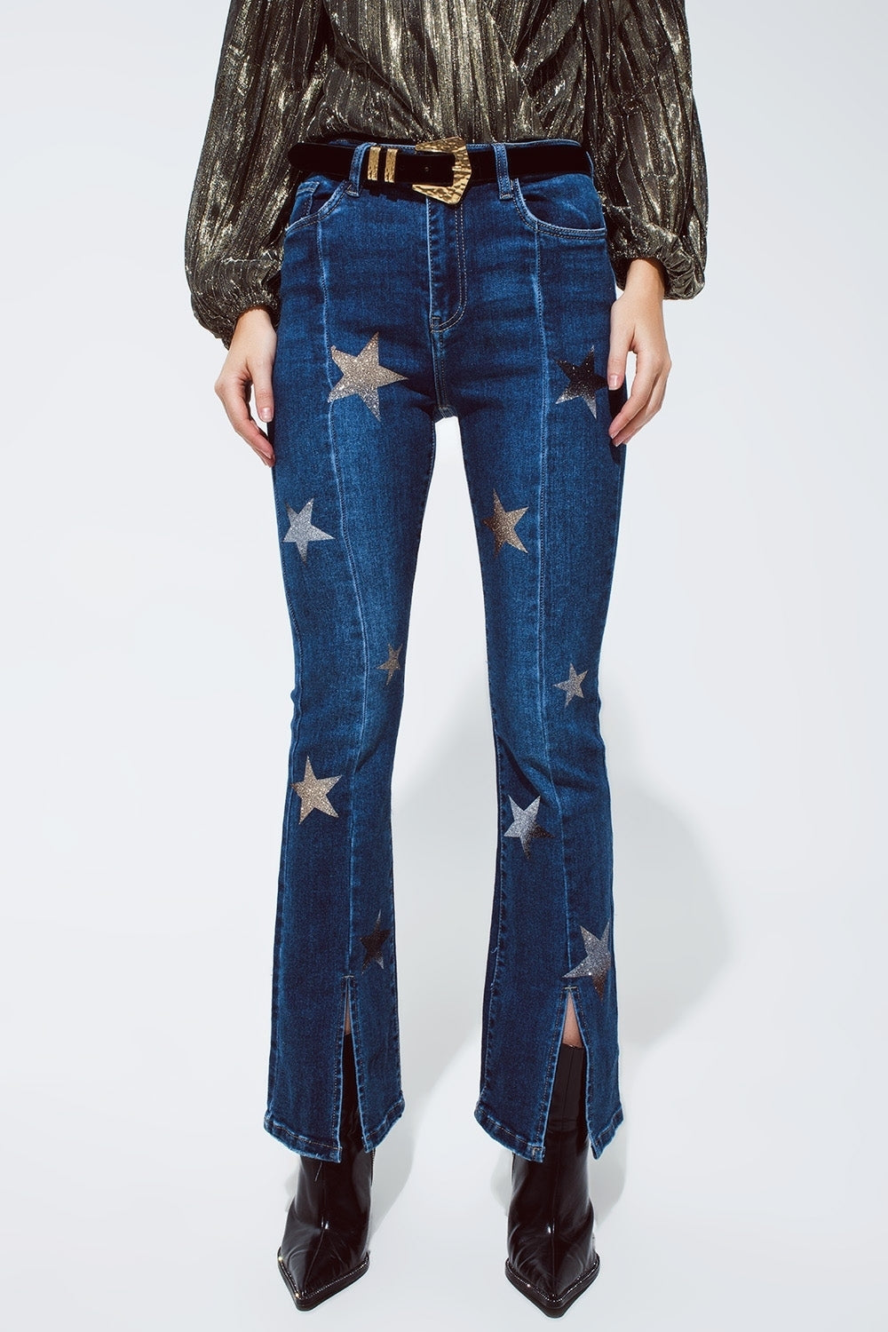 Star Flared Denim Jeans - Festigal