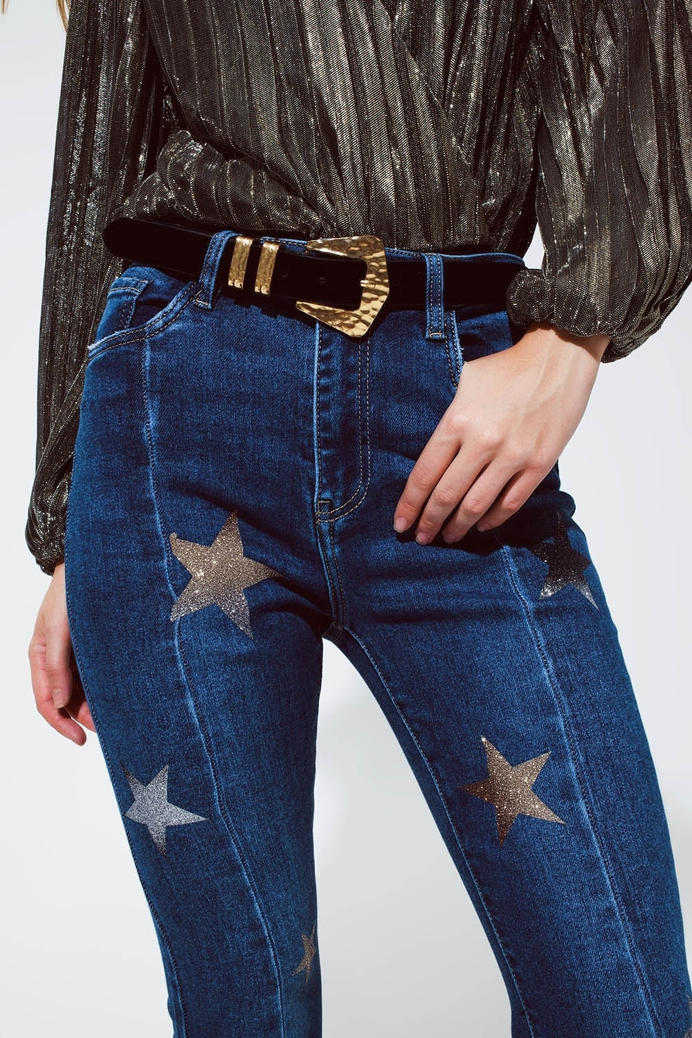 Star Flared Denim Jeans - Festigal