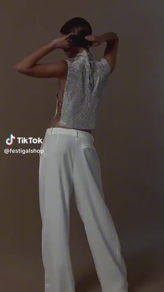 Rhinestone Chainmail Top