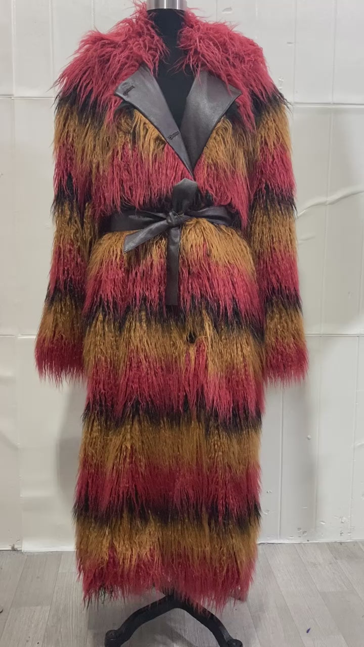 Oversized Faux Fur Trench Coat