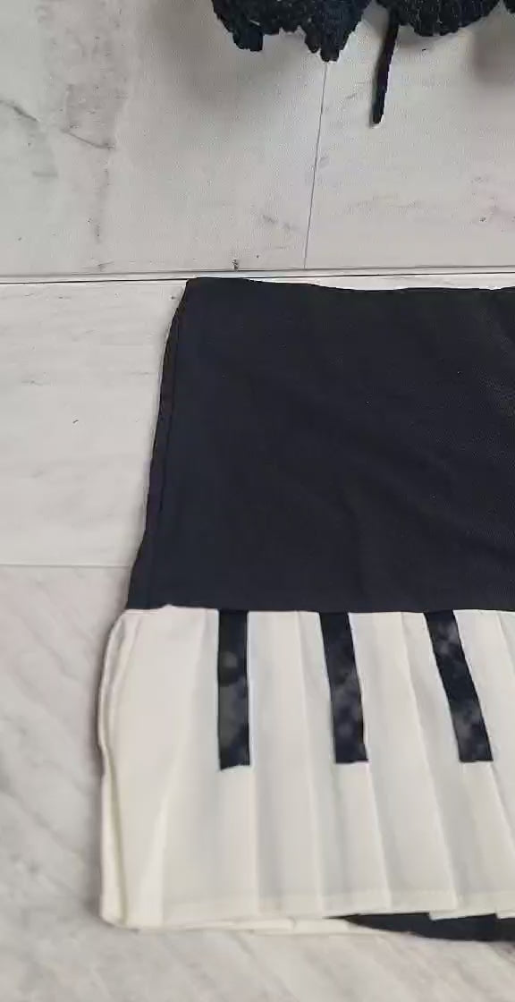 Piano Pleated Mini Skirt