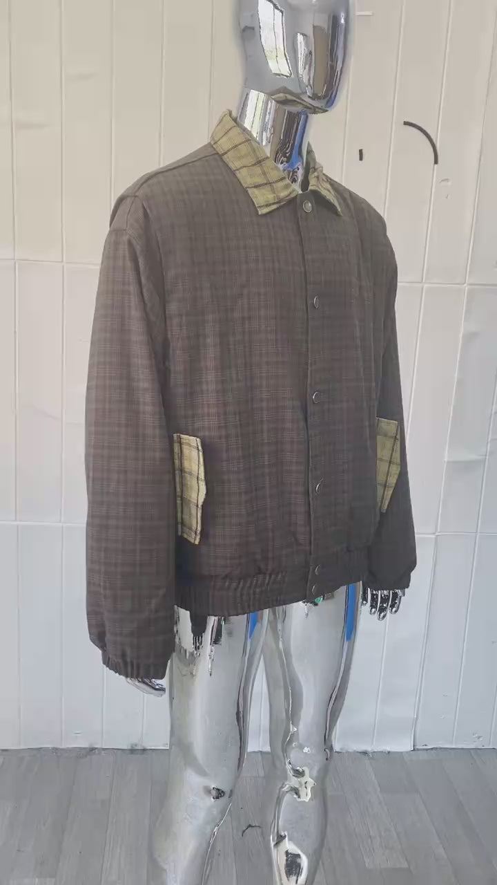 Men's Patchwork Plaid Jacket