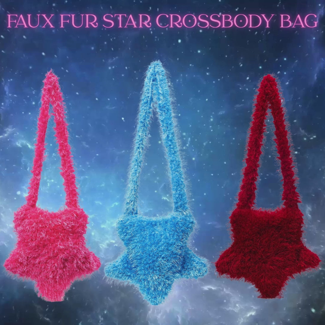 Faux Fur Star Crossbody Bag
