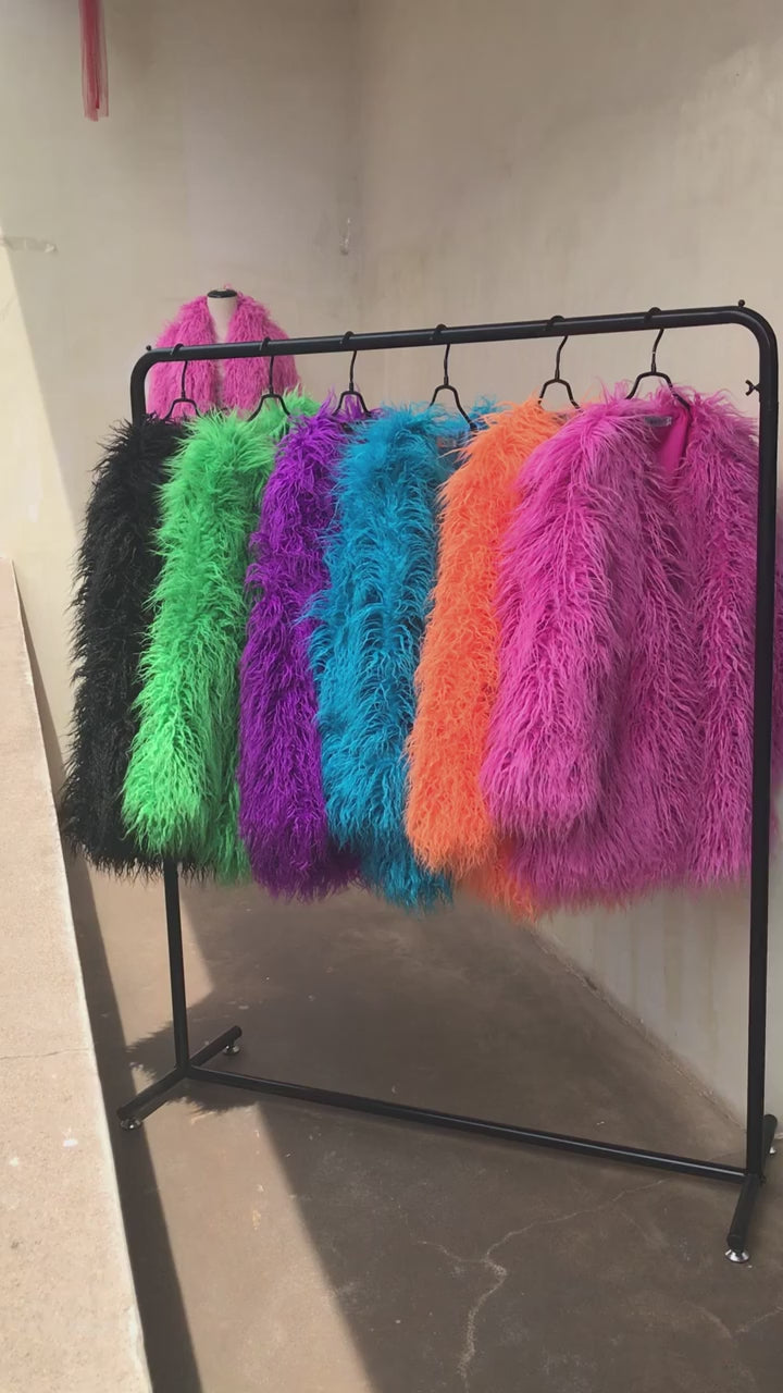 Faux Mongolian Fur Jacket