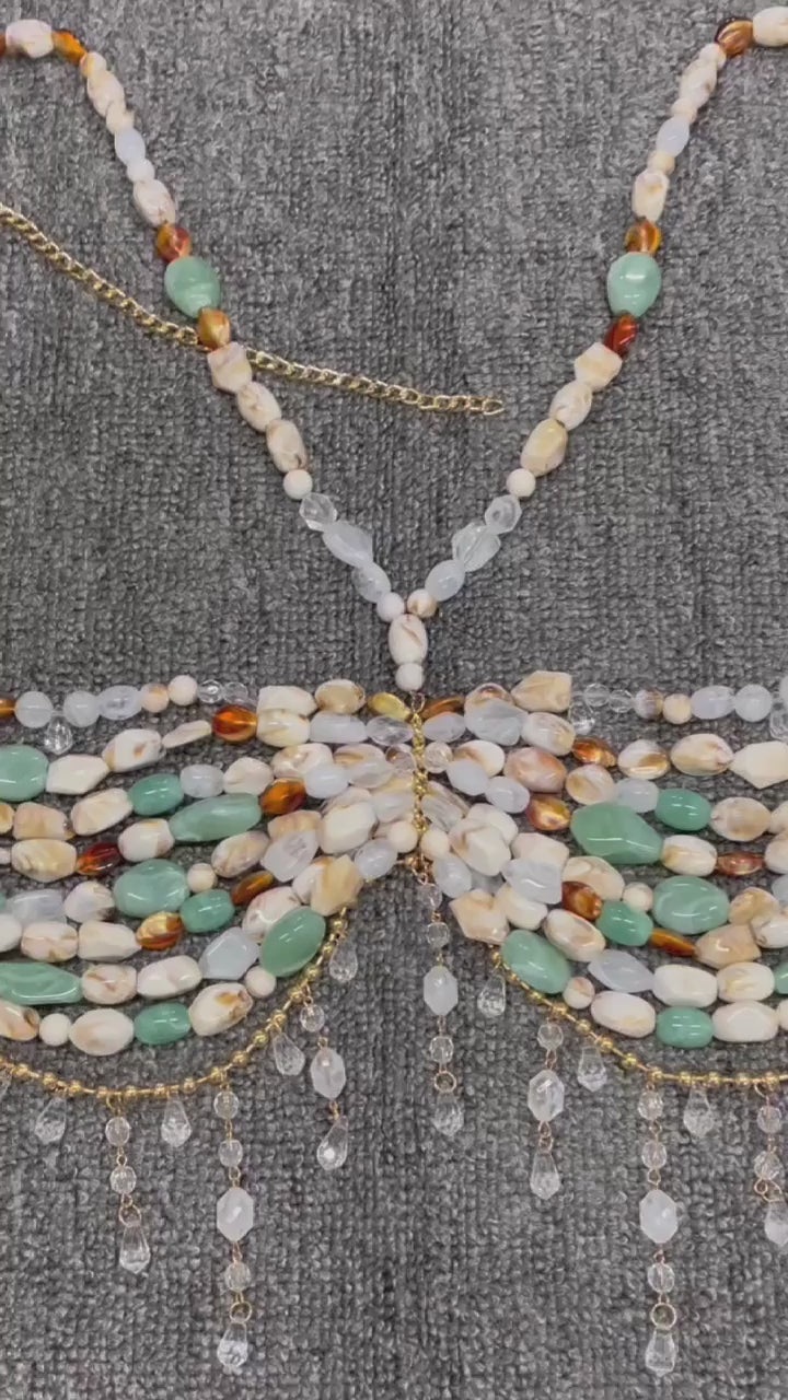 Beaded Tassel Halterneck Top