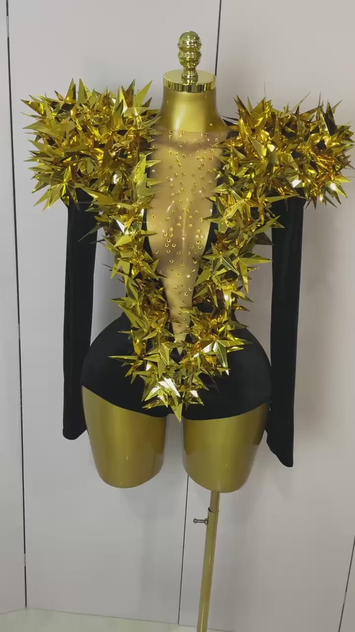 Heavily Embellished Star Bodysuit