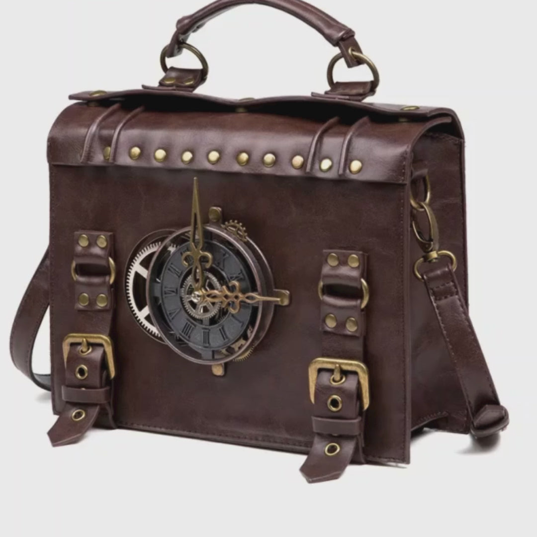 Steampunk Vintage Look Timepiece Shoulder Bag
