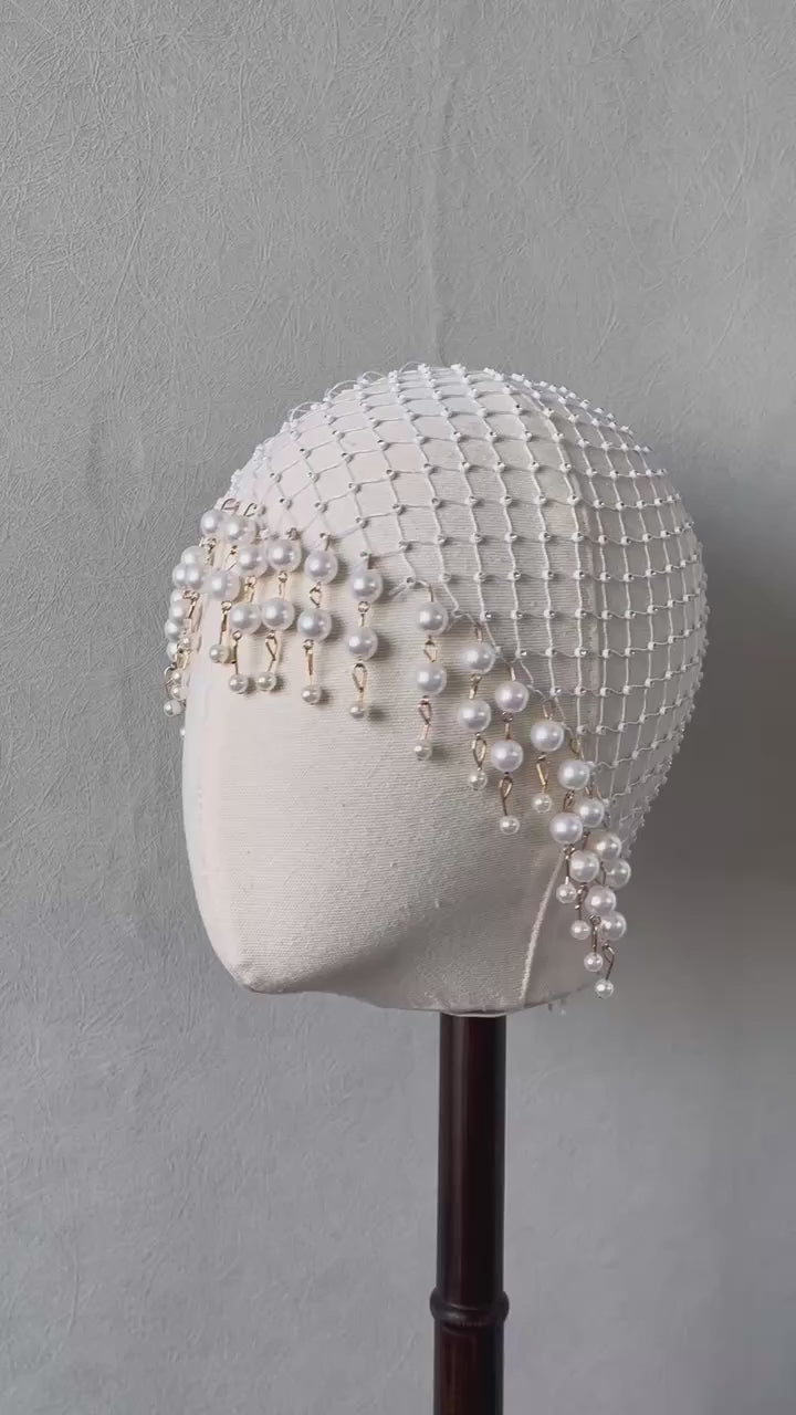 Pearl Net Tassel Hair Accessory