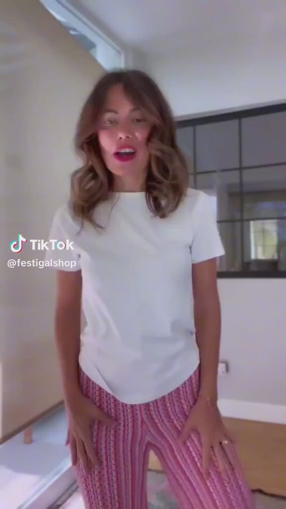 Flower Knitted Top and Pants Set