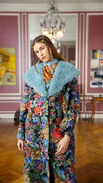 Jacquard Floral Tapestry Coat