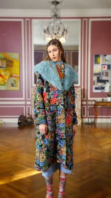 Jacquard Floral Tapestry Coat