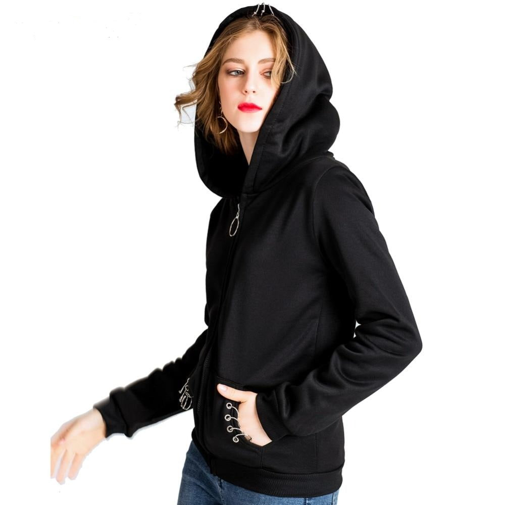 Indie Punk Iron Rings Hoodie - Festigal