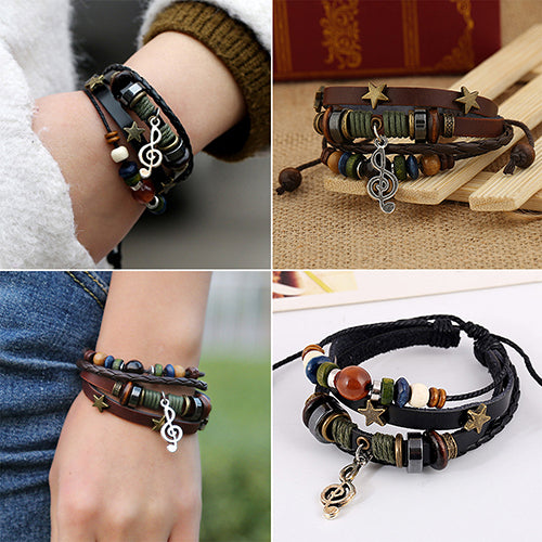 Unisex Handmade Leather Adjustable Wristband - Festigal