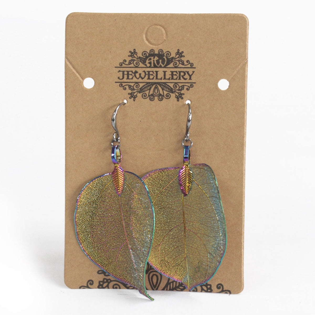 Electroplated Real Leaf Earrings