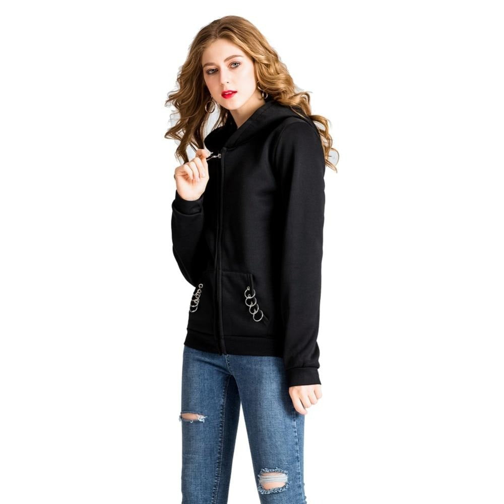 Indie Punk Iron Rings Hoodie - Festigal