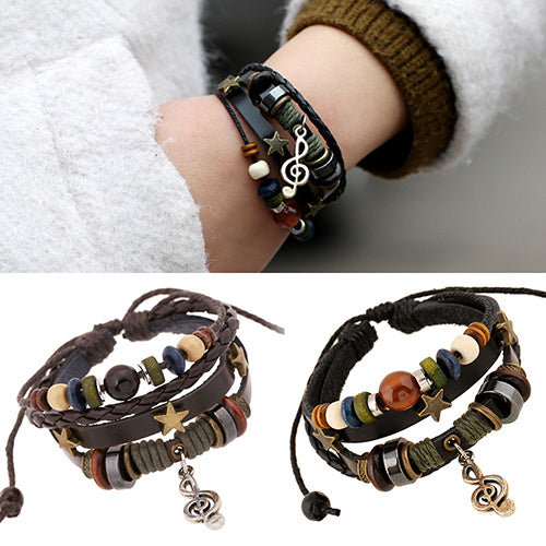Unisex Handmade Leather Adjustable Wristband - Festigal
