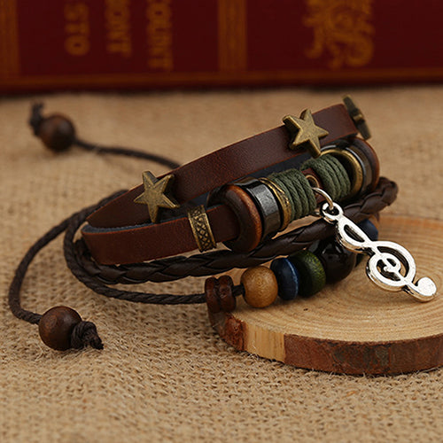 Unisex Handmade Leather Adjustable Wristband - Festigal