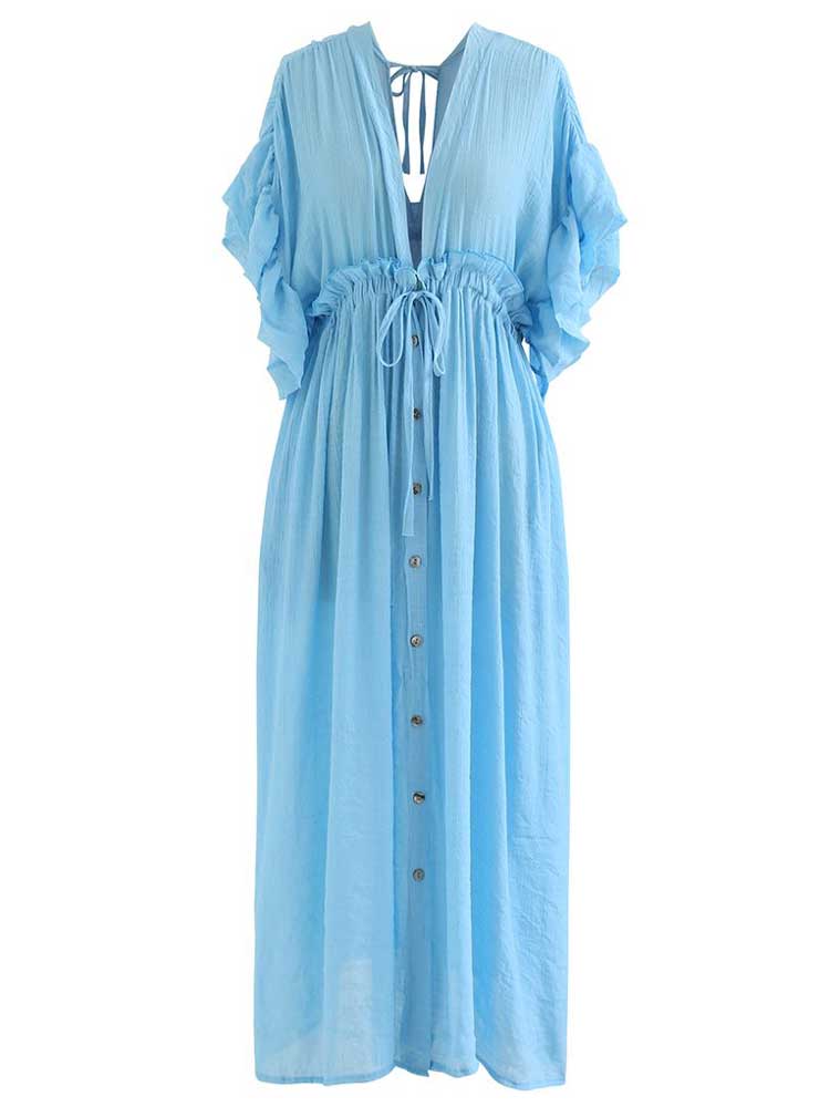 Long Cotton Tunic Cover Over Dress - Festigal