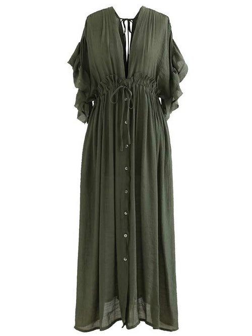 Long Cotton Tunic Cover Over Dress - Festigal