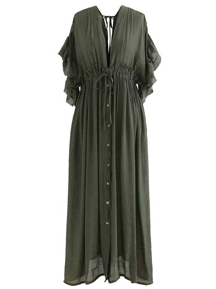 Long Cotton Tunic Cover Over Dress - Festigal