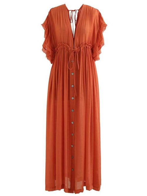 Long Cotton Tunic Cover Over Dress - Festigal