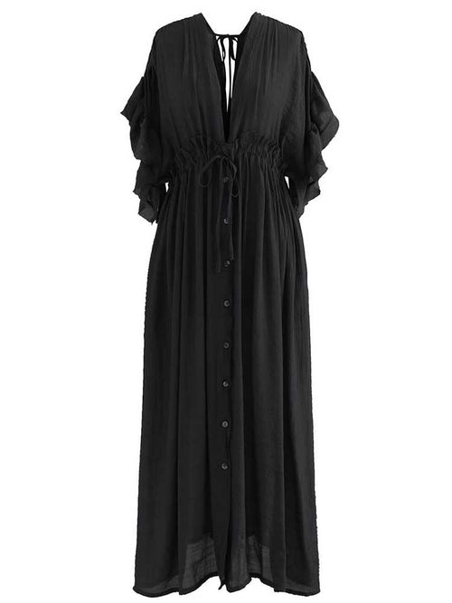 Long Cotton Tunic Cover Over Dress - Festigal