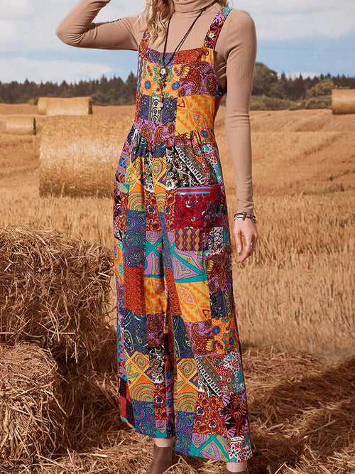 Patchwork Effect Jumpsuit - Festigal