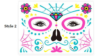 Day of The Dead Glow In The Dark Face Stickers - Festigal