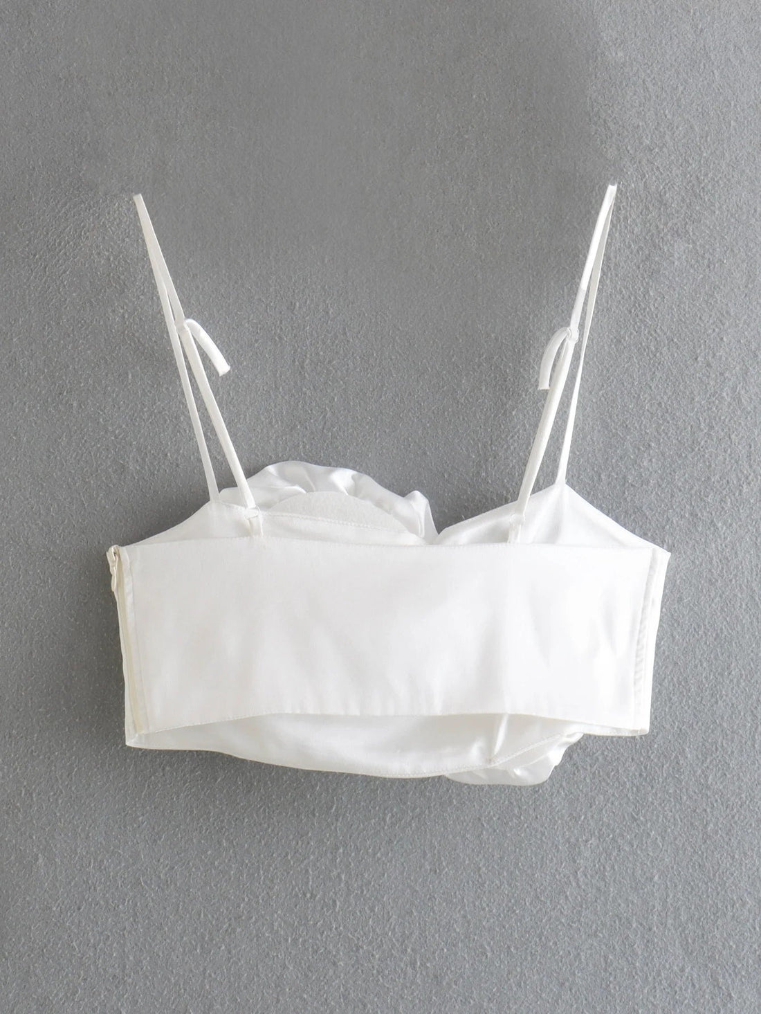 3D White Rose Cami Crop Top - Festigal