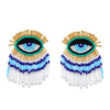 Evil Eye Beaded Tassel Earrings - Festigal
