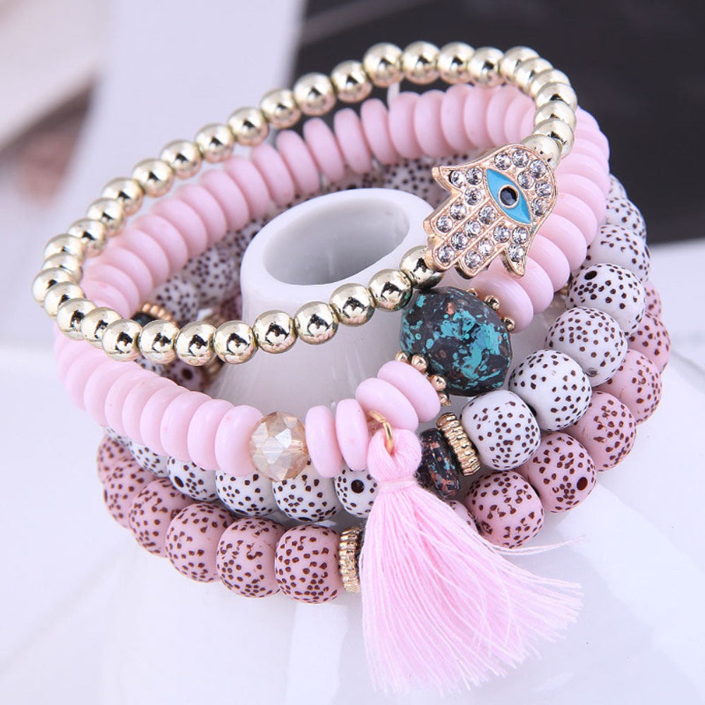 4 Heart Charm Beads Bracelets - Festigal