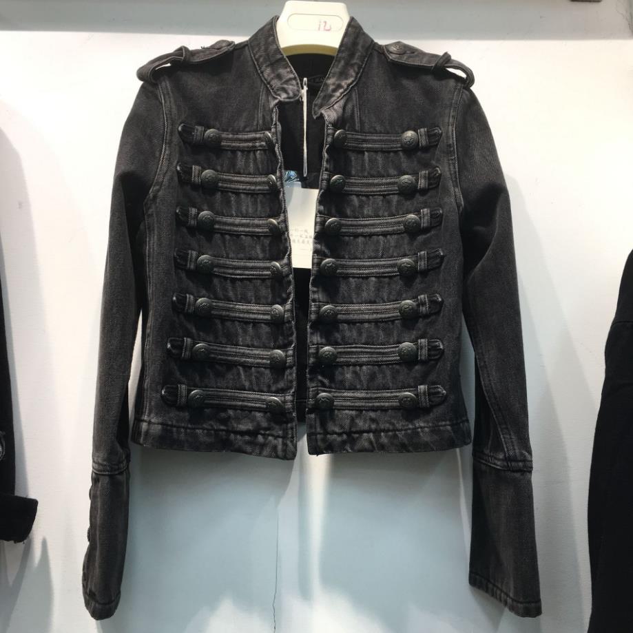 Military style clearance jean jacket