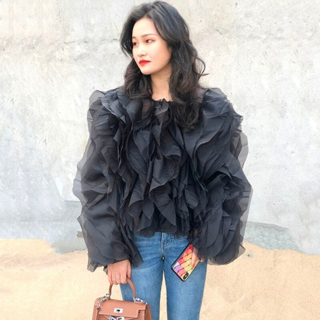 Exaggerated Chiffon Blouse - Festigal