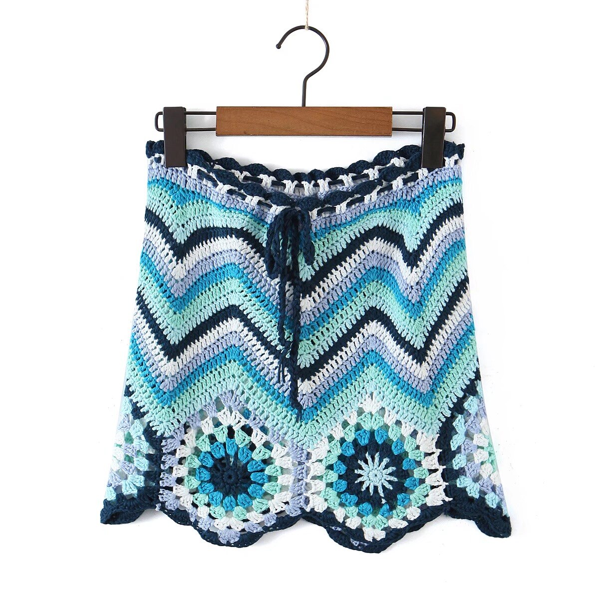 Blue for You Crochet Top and Skirt