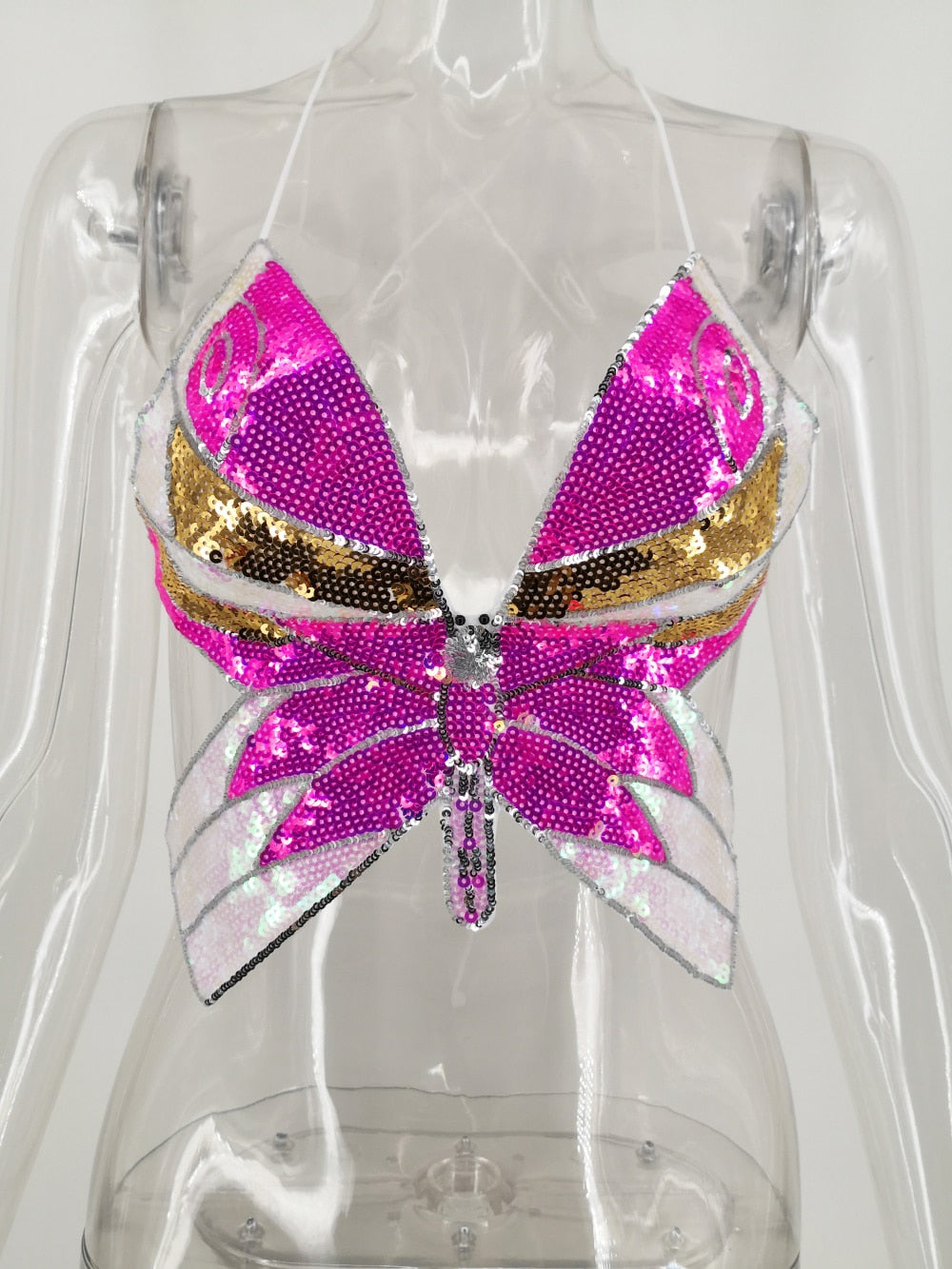 Sequin Butterfly Crop Top - Festigal